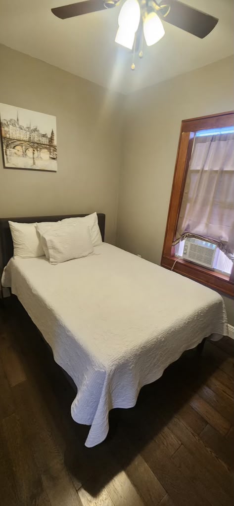 Before — Bedroom · dark headboard