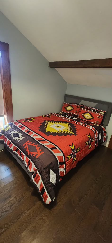 Before — Bedroom · sloped ceiling